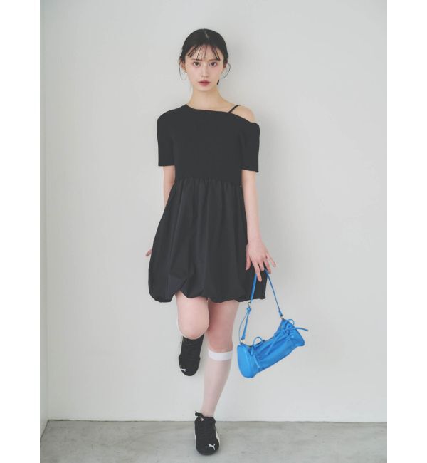 dazzlin「ニットドッキングバルーンワンピース」|ワンピース|ブラック