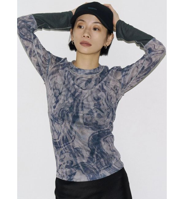 EMODA「【VEQUM】SKIN FIT LONG SLEEVE TOP」|Tシャツ・カットソー|ブルー