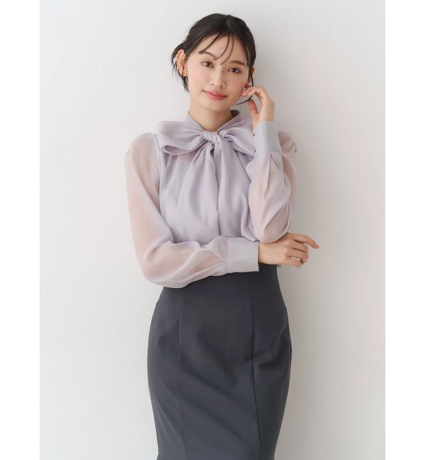 MERCURYDUO「オーガンジービッグボウタイブラウス」|シャツ・ブラウス|