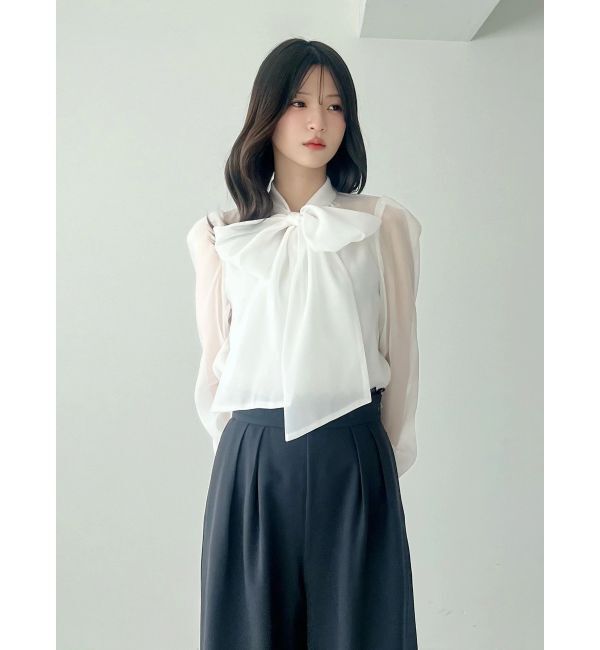 MERCURYDUO「オーガンジービッグボウタイブラウス」|シャツ・ブラウス|