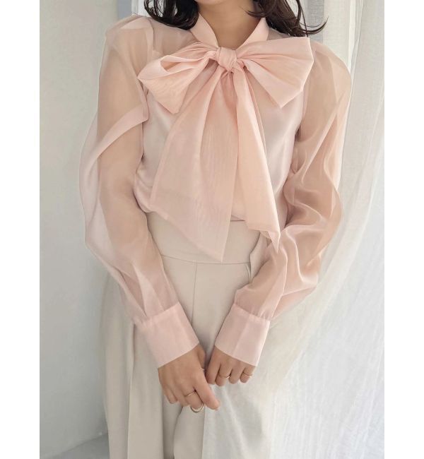 MERCURYDUO「オーガンジービッグボウタイブラウス」|シャツ・ブラウス|