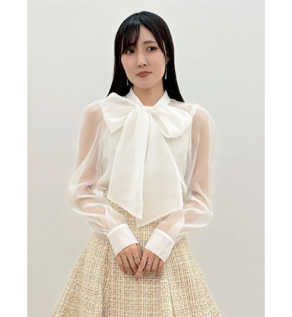 MERCURYDUO「オーガンジービッグボウタイブラウス」|シャツ・ブラウス|