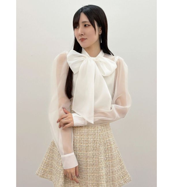 MERCURYDUO「オーガンジービッグボウタイブラウス」|シャツ・ブラウス|