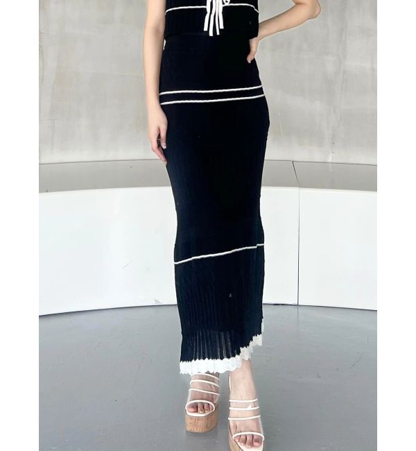 MERCURYDUO「クロシェ風ニットセットアップ」|ワンピース|