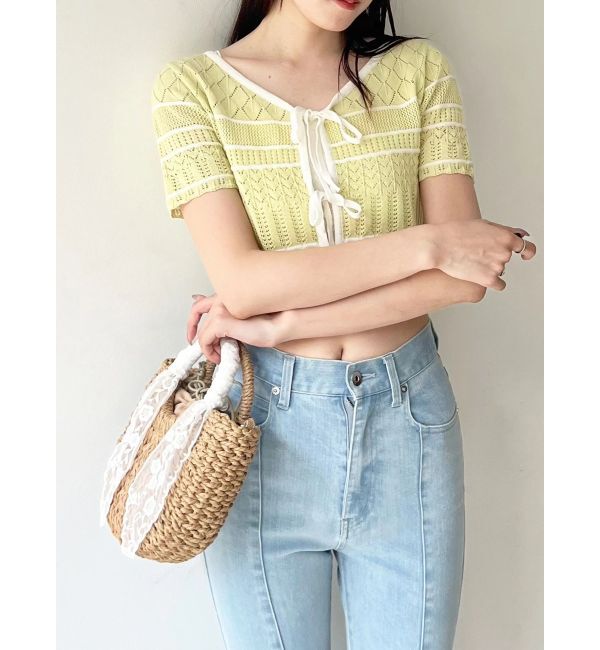 MERCURYDUO「クロシェ風ニットセットアップ」|ワンピース|