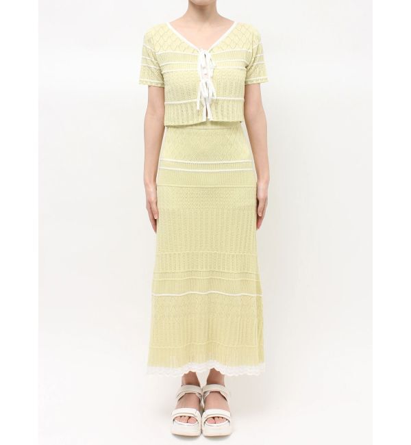 MERCURYDUO「クロシェ風ニットセットアップ」|ワンピース|