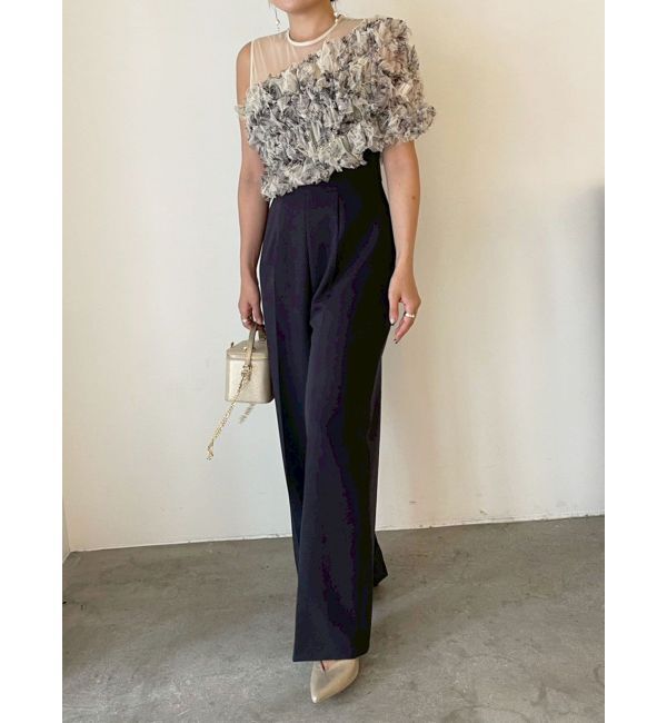 LAGUNAMOON「LADYチュールオフショルパンツドレス」|ワンピース|