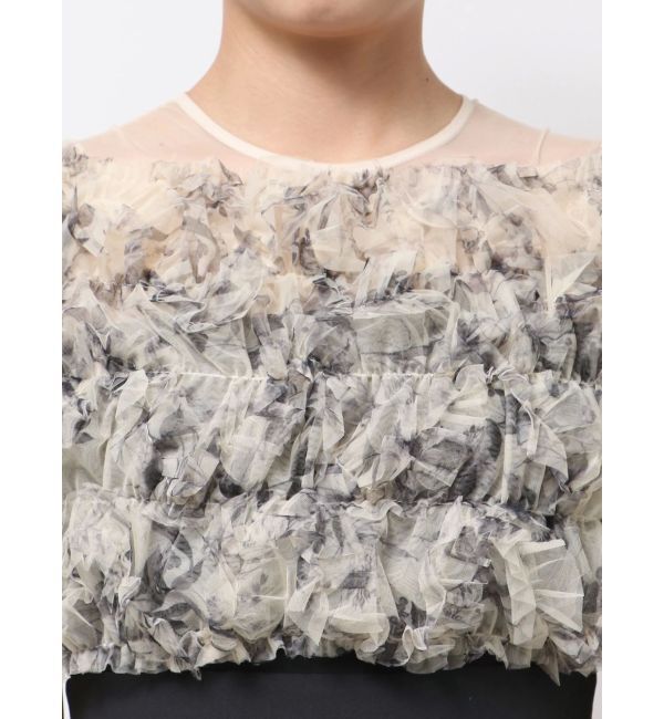 LAGUNAMOON「LADYチュールオフショルパンツドレス」|ワンピース|