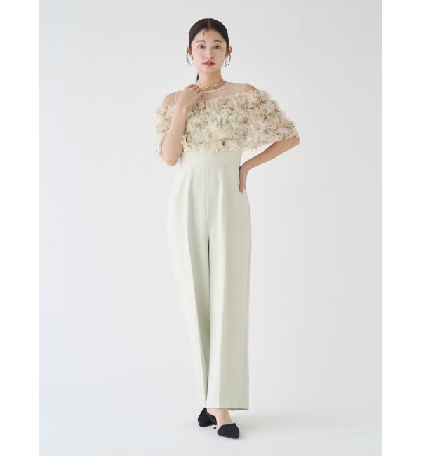 LAGUNAMOON「LADYチュールオフショルパンツドレス」|ワンピース|