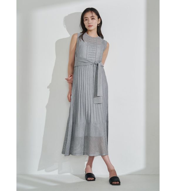 LAGUNAMOON「ストライプメッシュニットワンピース」|ワンピース|