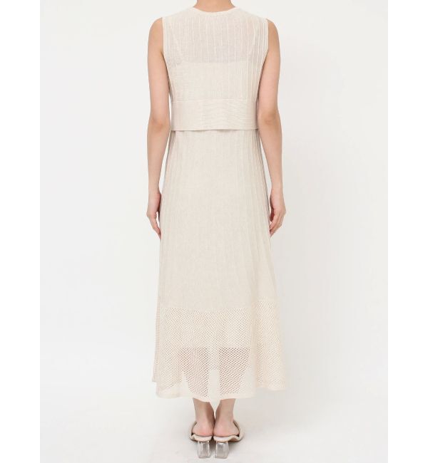 LAGUNAMOON「ストライプメッシュニットワンピース」|ワンピース|