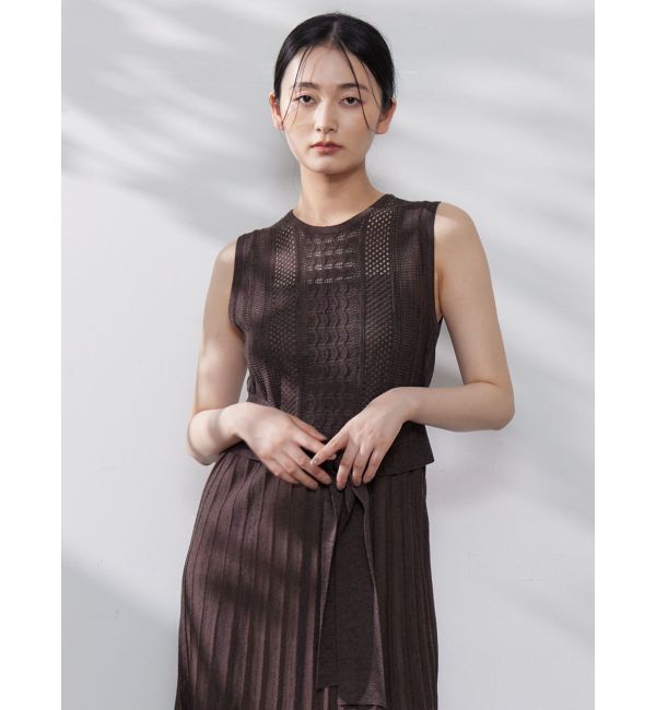 LAGUNAMOON「ストライプメッシュニットワンピース」|ワンピース|