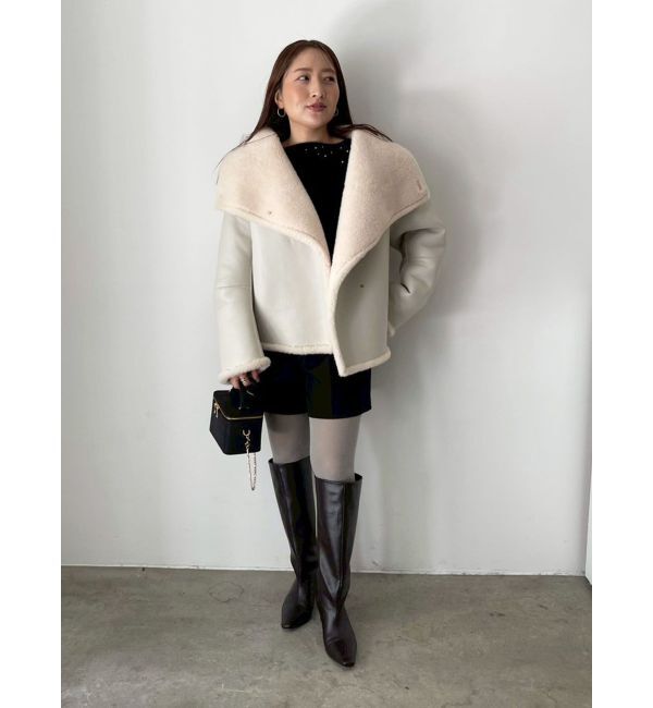 LAGUNAMOON「CHNラクーンブレンドビジューオフショルニットプルオーバー」|ニット・セーター|