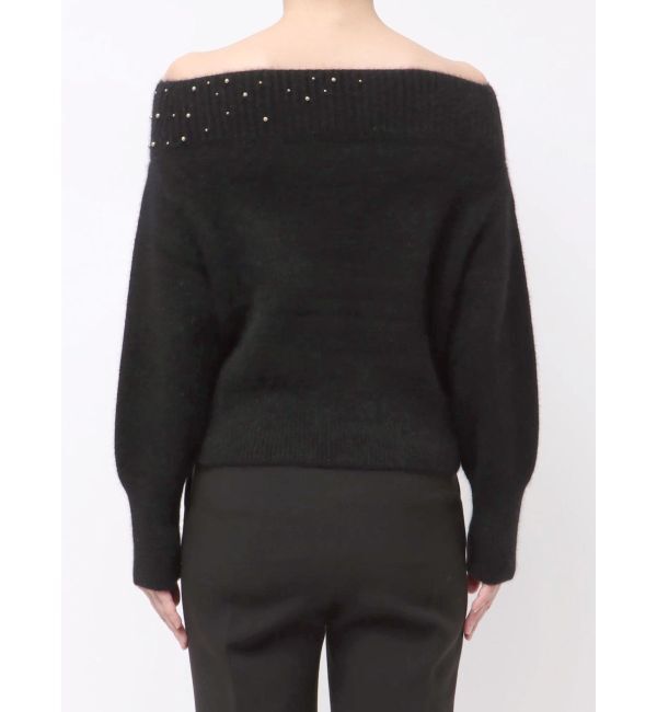 LAGUNAMOON「CHNラクーンブレンドビジューオフショルニットプルオーバー」|ニット・セーター|