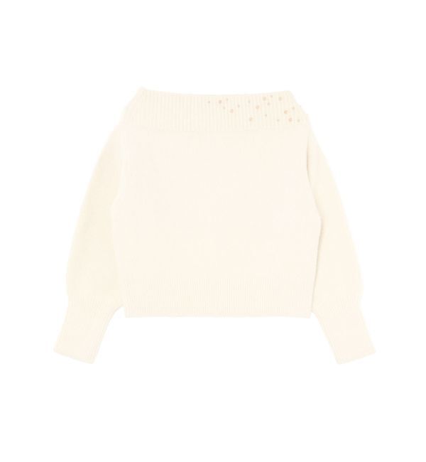 LAGUNAMOON「CHNラクーンブレンドビジューオフショルニットプルオーバー」|ニット・セーター|