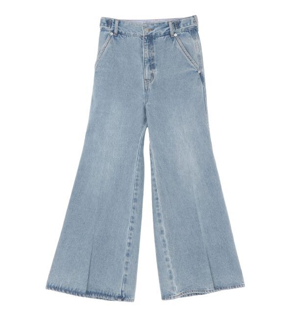 LAGUNAMOON「センタープレスワイドフレアデニムパンツ」|デニム|