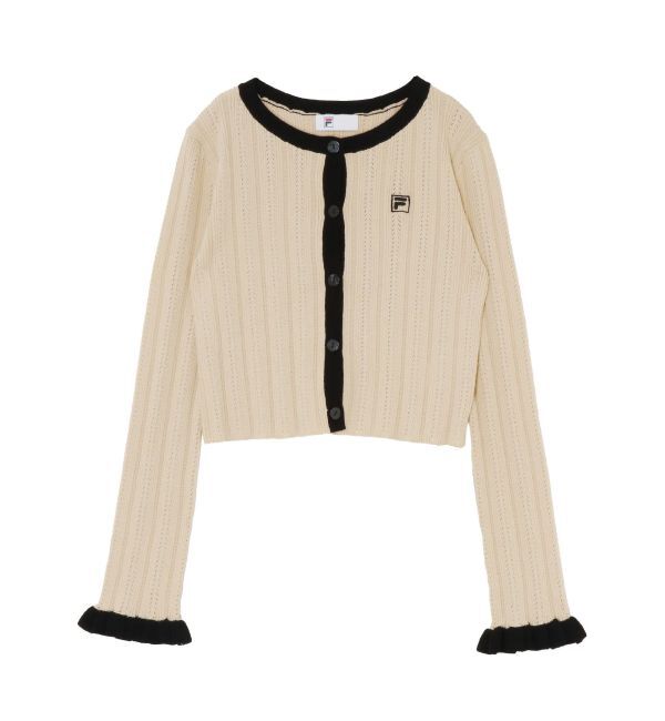 LAGUNAMOON「【FILA別注】ドライタッチバイカラーフリルデザインニットカーディガン」|カーディガン|