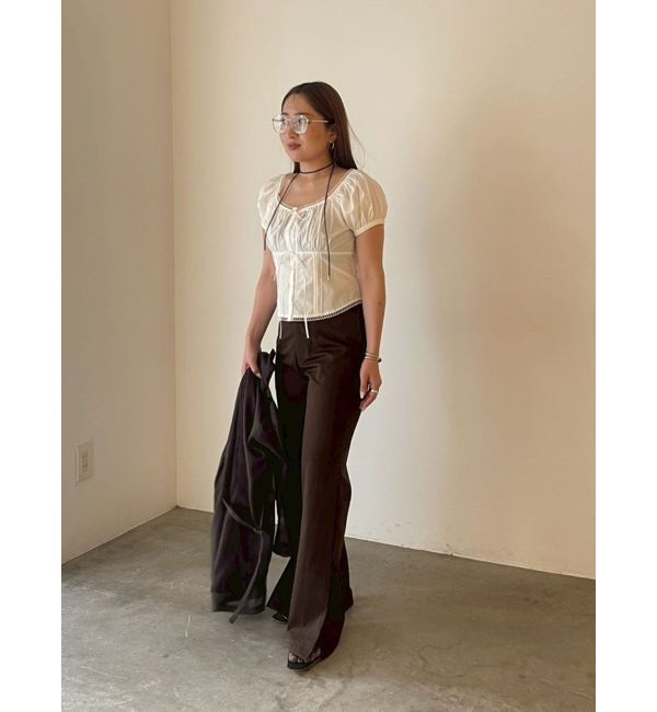 LAGUNAMOON「トリミングレースデザインブラウス」|シャツ・ブラウス|