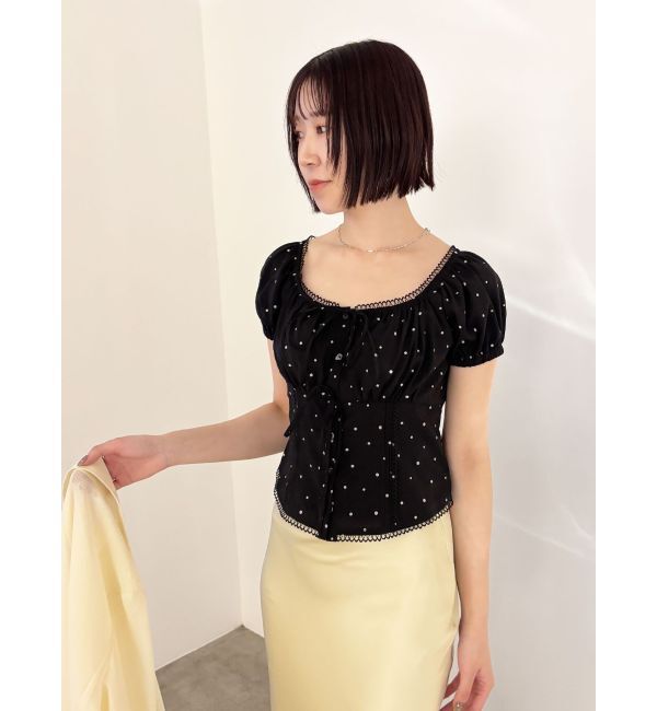 LAGUNAMOON「トリミングレースデザインブラウス」|シャツ・ブラウス|