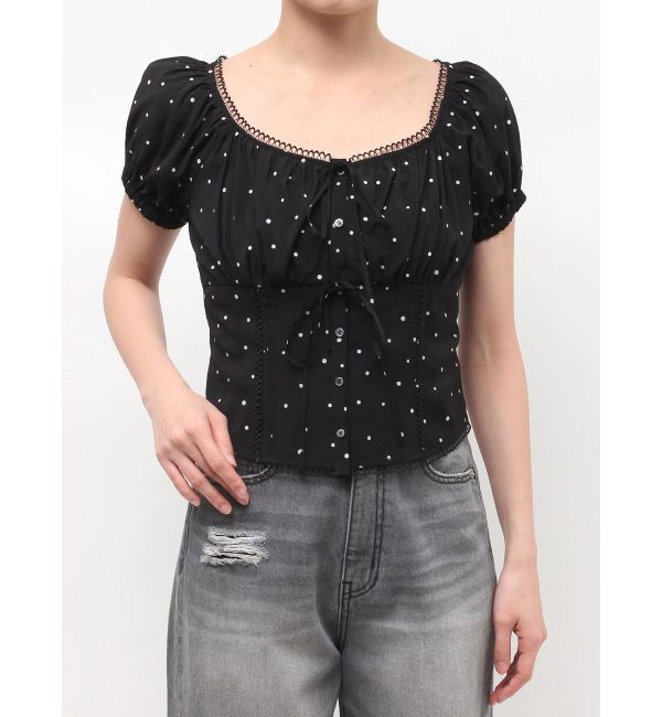 LAGUNAMOON「トリミングレースデザインブラウス」|シャツ・ブラウス|