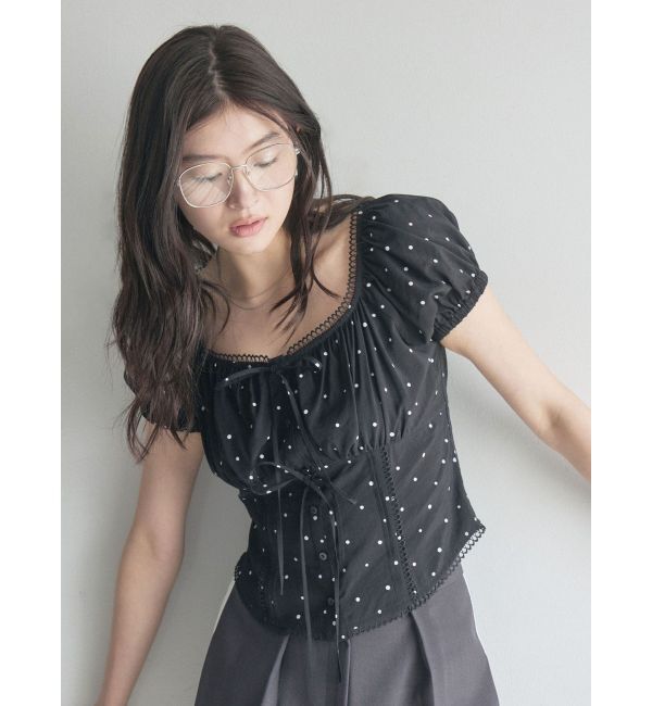 LAGUNAMOON「トリミングレースデザインブラウス」|シャツ・ブラウス|ミックス