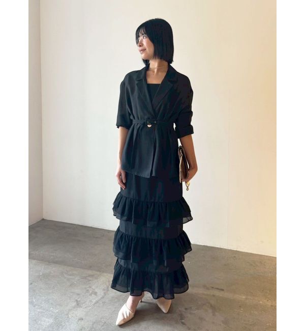 LAGUNAMOON「LADYシアージャケット&times;ティアードキャミワンピース」|ワンピース|