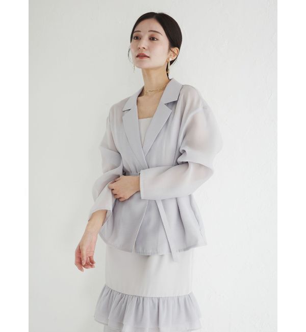 LAGUNAMOON「LADYシアージャケット&times;ティアードキャミワンピース」|ワンピース|