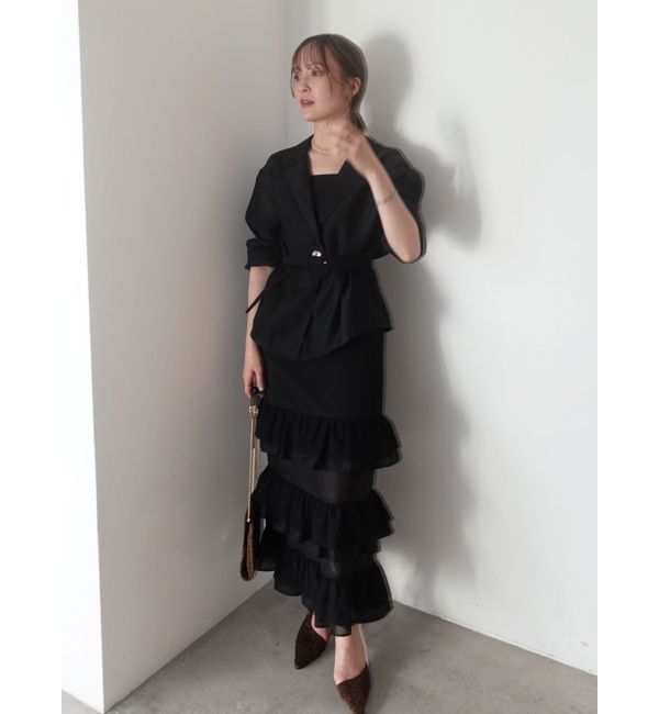 LAGUNAMOON「LADYシアージャケット&times;ティアードキャミワンピース」|ワンピース|