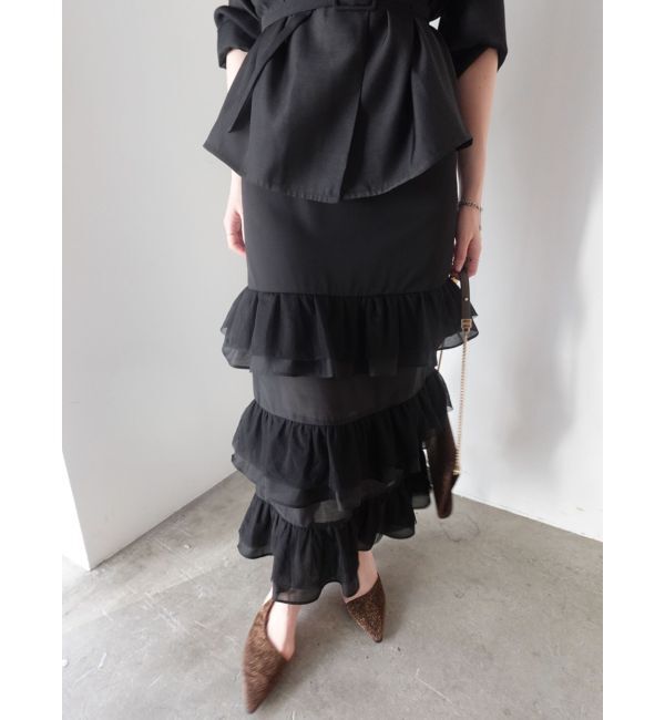 LAGUNAMOON「LADYシアージャケット&times;ティアードキャミワンピース」|ワンピース|