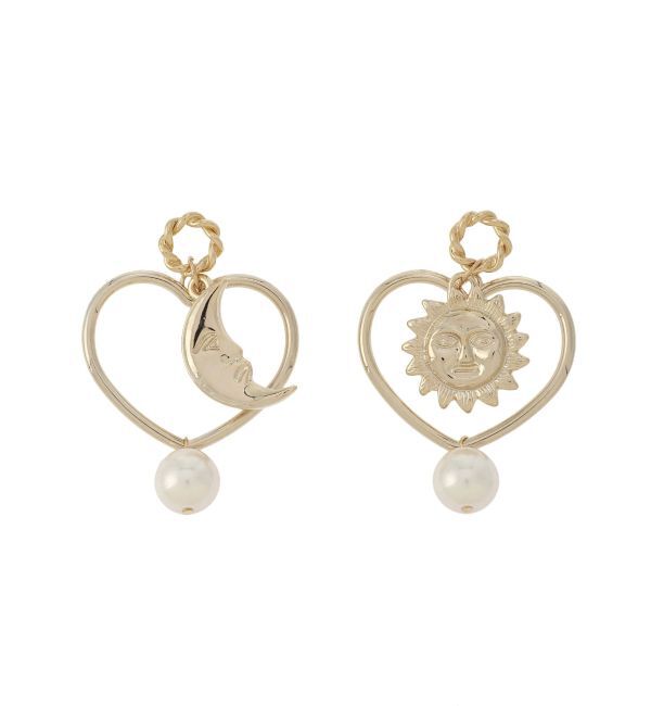 EVRIS「HEART FRAME SUNNYピアス」|ピアス|ゴールド