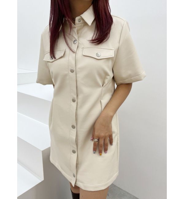 EVRIS「フェイクレザーミニワンピース」|ワンピース|