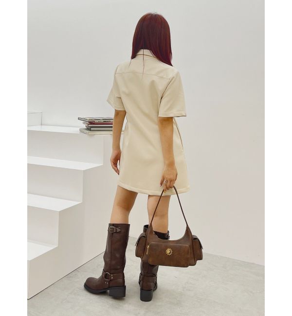 EVRIS「フェイクレザーミニワンピース」|ワンピース|