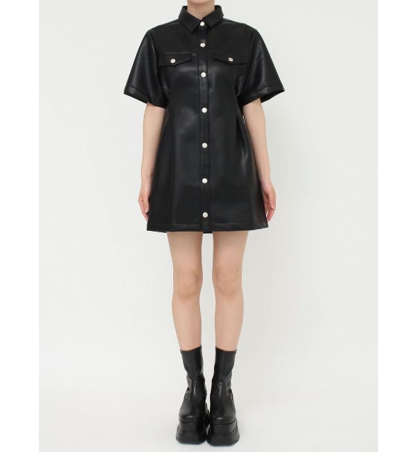 EVRIS「フェイクレザーミニワンピース」|ワンピース|