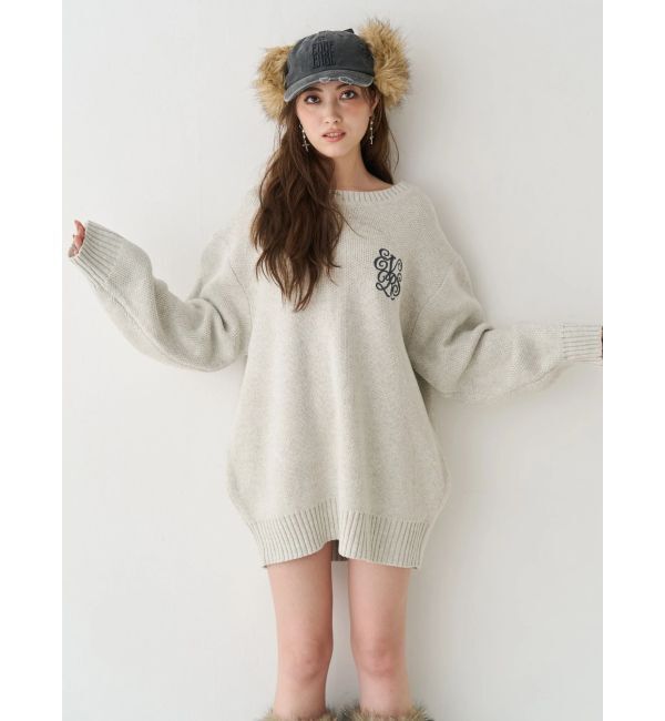 EVRIS「ワンポイントバックオープンニットトップス」|ニット・セーター|