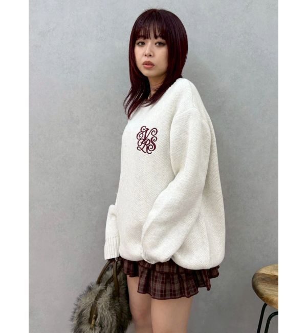 EVRIS「ワンポイントバックオープンニットトップス」|ニット・セーター|