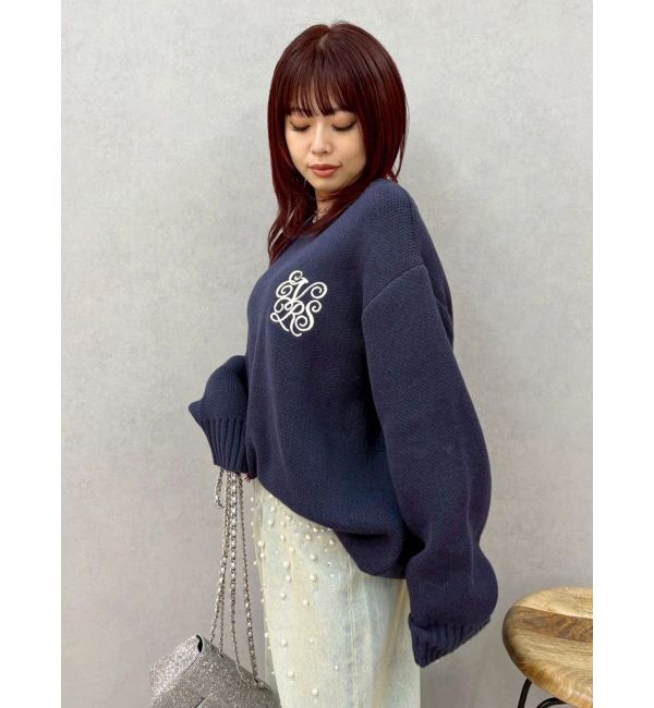 EVRIS「ワンポイントバックオープンニットトップス」|ニット・セーター|