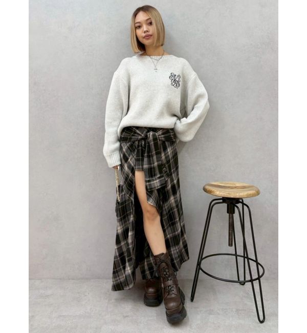 EVRIS「ワンポイントバックオープンニットトップス」|ニット・セーター|