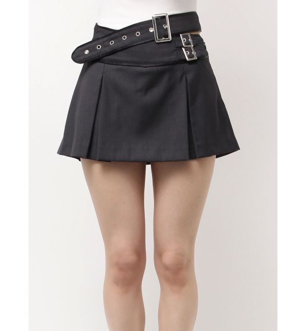GYDA「belt designプリーツスカートライクショートパンツ」|スカート|