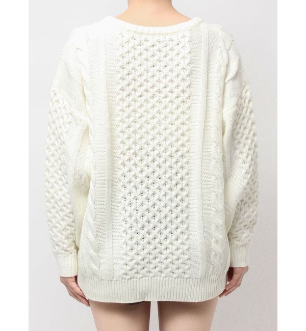 GYDA「GGサガラ刺繍ケーブルニットトップス」|ニット・セーター|