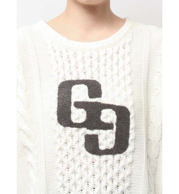 GYDA「GGサガラ刺繍ケーブルニットトップス」|ニット・セーター|