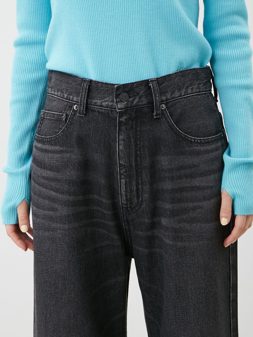 Mila Owen「裾フリンジクロップドフレアデニムパンツ」|デニム|