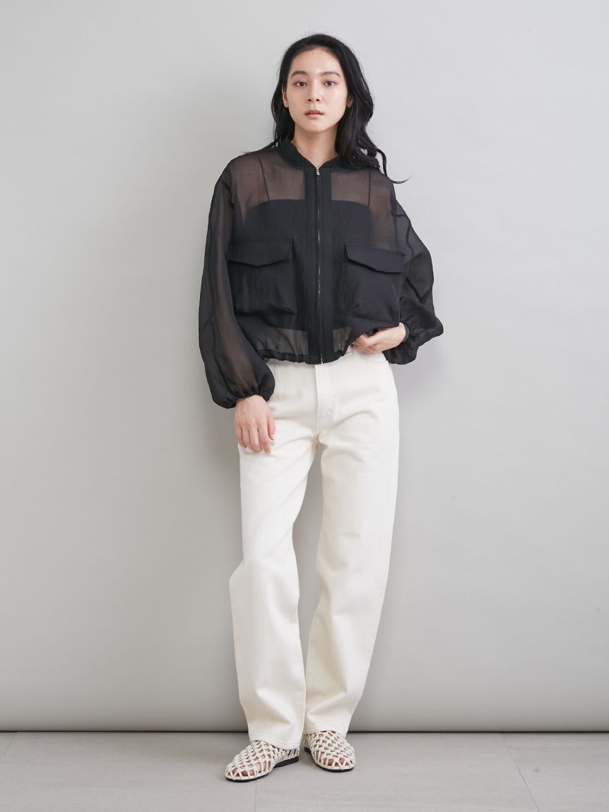 Mila Owen「裾ドロストシアー短丈ブルゾン」|ブルゾン・スタジャン|
