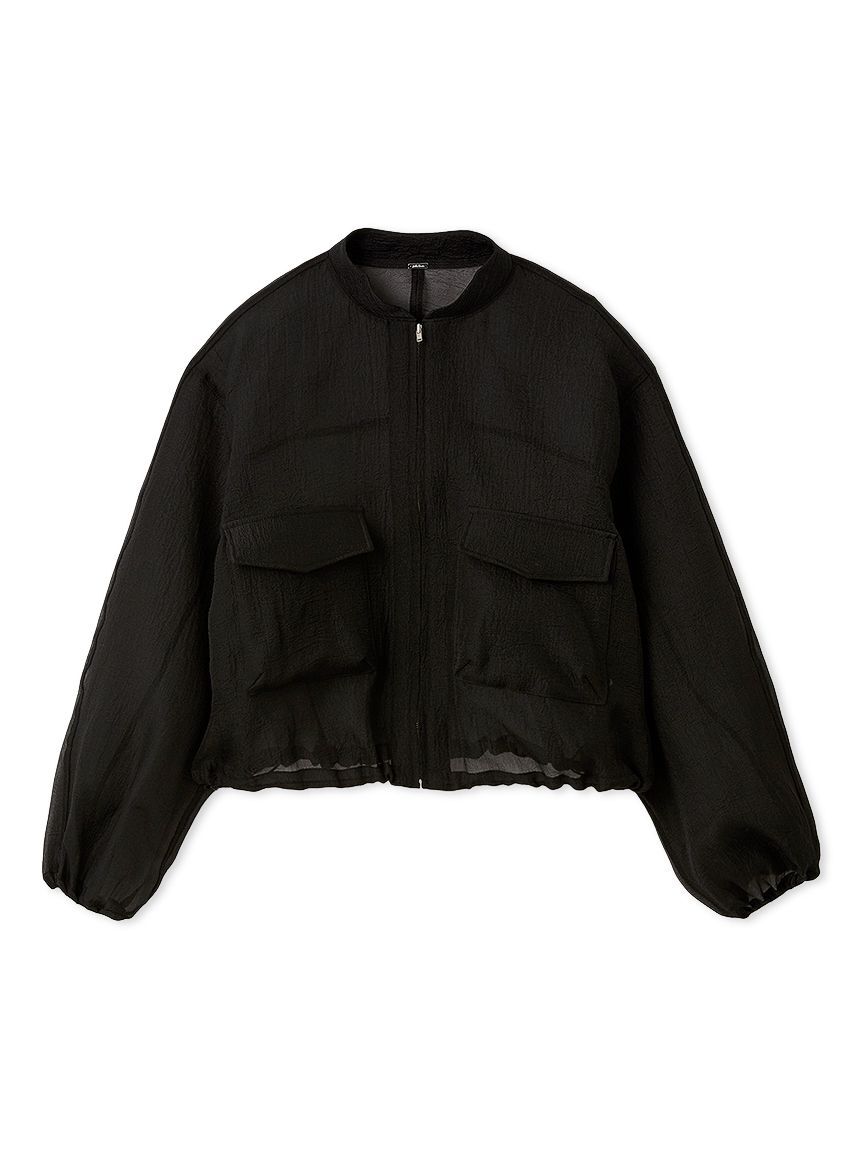 Mila Owen「裾ドロストシアー短丈ブルゾン」|ブルゾン・スタジャン|