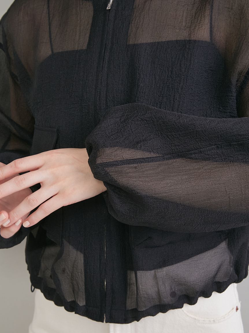 Mila Owen「裾ドロストシアー短丈ブルゾン」|ブルゾン・スタジャン|