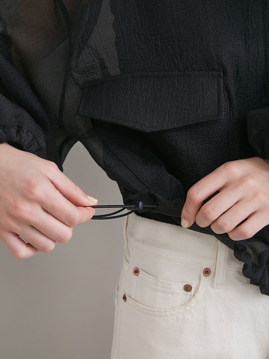 Mila Owen「裾ドロストシアー短丈ブルゾン」|ブルゾン・スタジャン|