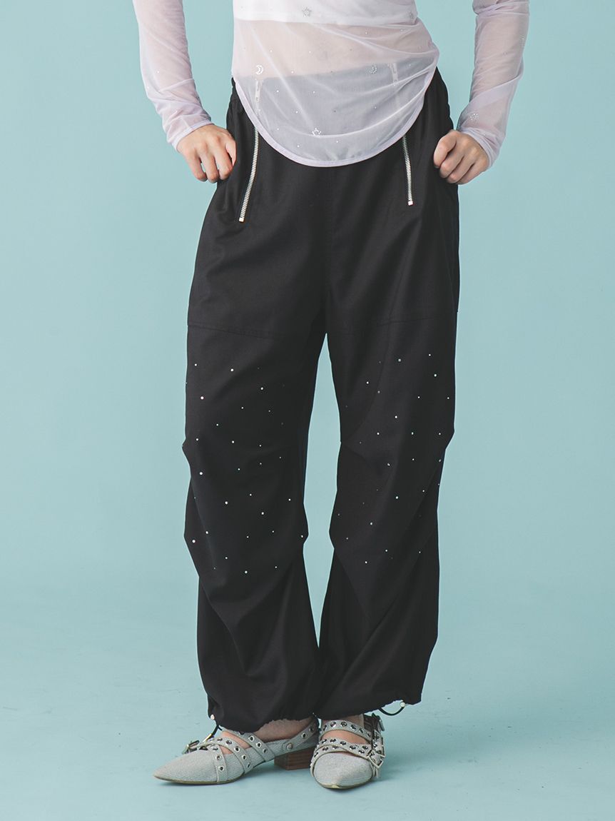 FURFUR「ビジュー付きワークパンツ」|チノ|