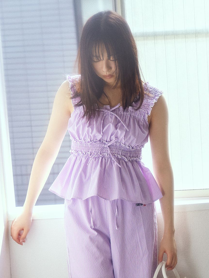 FURFUR「【WEB・一部店舗限定カラー】ギンガムチェックシャーリングブラウス」|シャツ・ブラウス|LAV