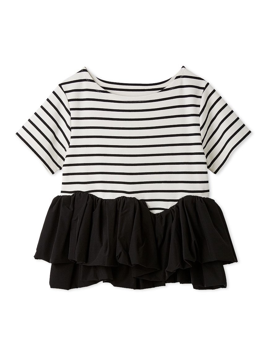 FURFUR「【限定カラー】ペプラムボーダーTシャツ」|Tシャツ・カットソー|WHT