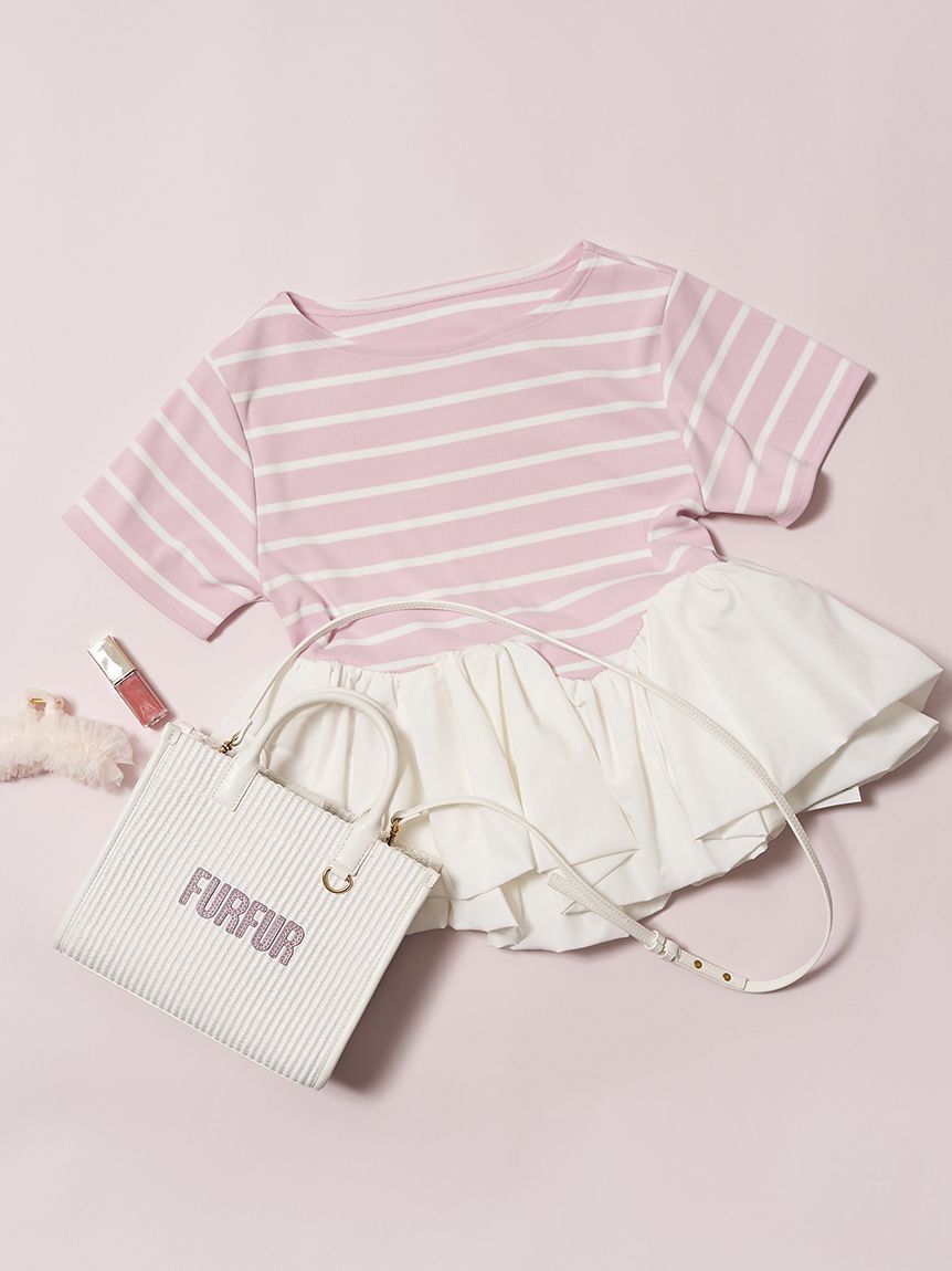 FURFUR「【限定カラー】ペプラムボーダーTシャツ」|Tシャツ・カットソー|