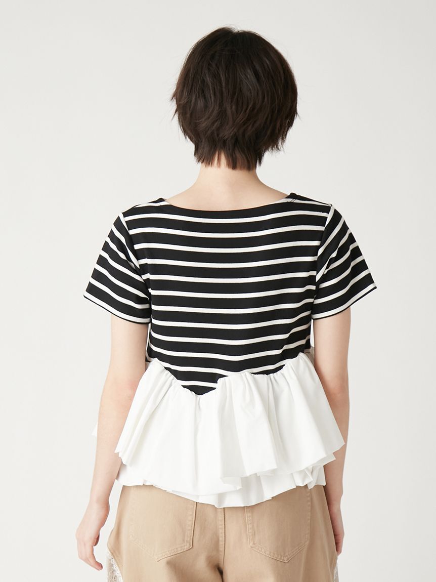 FURFUR「【限定カラー】ペプラムボーダーTシャツ」|Tシャツ・カットソー|